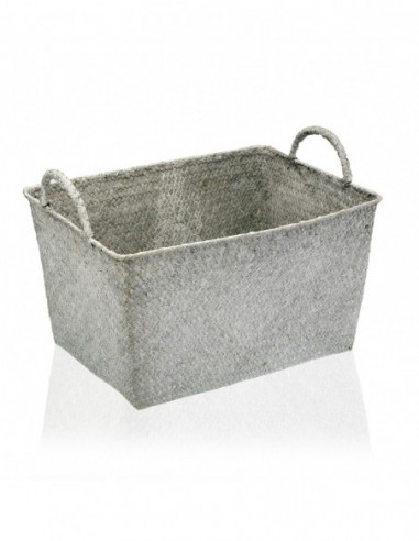 CESTA RECTANGULAR C/ASA GRIS