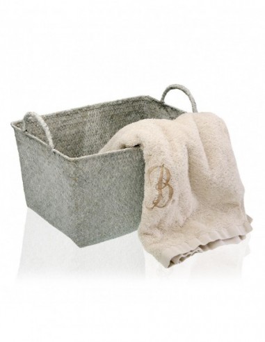 CESTA RECTANGULAR C/ASA GRIS