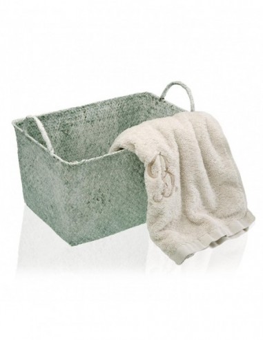 CESTA RECTANGULAR C/ASA VERDE