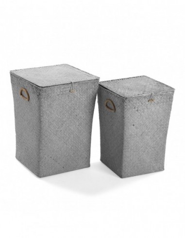 SET 2 CESTAS/ ROPA GRIS