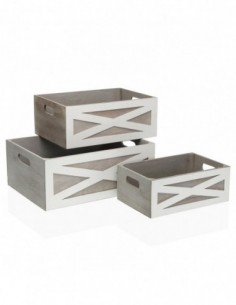 SET DE 3 CAJAS DE MADERA