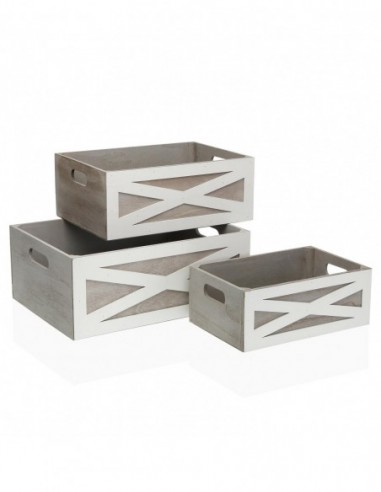 SET DE 3 CAJAS DE MADERA