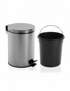 PAPELERA C/TAPA INOX 5L 2