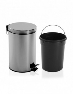 PAPELERA C/TAPA INOX 12L 2