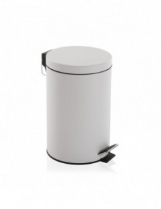 PAPELERA C/TAPA BLANCA 3L