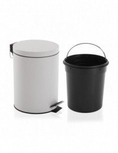 PAPELERA C/TAPA BLANCA 5L 2