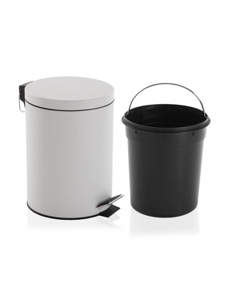 PAPELERA C/TAPA BLANCA 5L