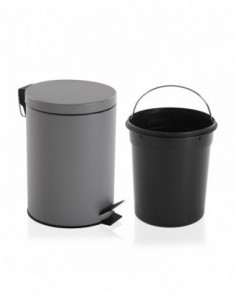 PAPELERA C/TAPA GRIS 5L 2