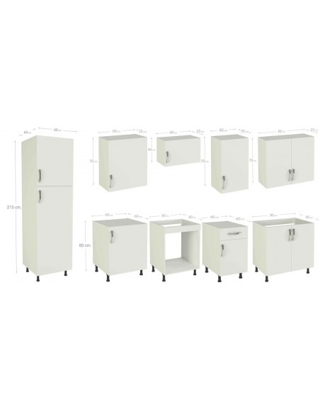 Cocina Kit Modular 300 cm color Burdeos