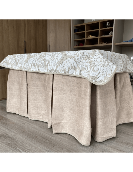 Ropa Antimanchas Aterciopelada Tapete Cosido Beige con Tapete Marfil