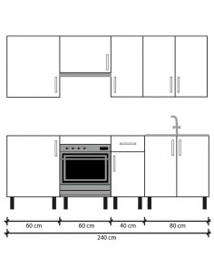 Cocina Kit Modular 240 cm... 2