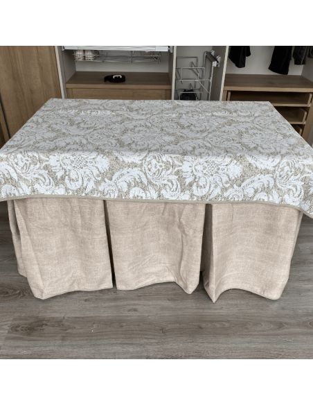 Ropa Antimanchas Aterciopelada Tapete Cosido Beige con Tapete Marfil