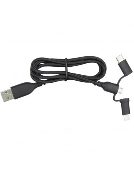 CABLE DE DATOS EWENT USB TIPO C - LIGHTNING MICRO-USB MACHO-MACHO 3 EN 1 1M
