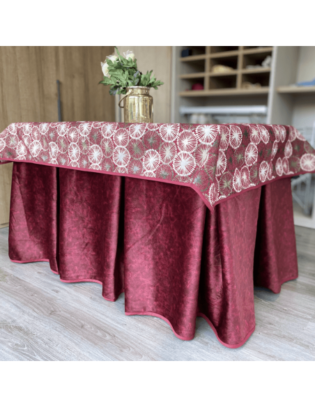 Ropa Antimanchas Aterciopelada Tapete Cosido Granate con Tapete Granate