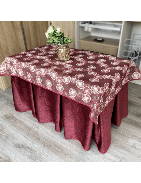 Ropa Antimanchas Aterciopelada Tapete Cosido Granate con Tapete Granate