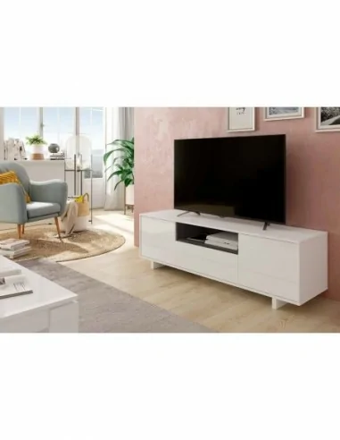 Mueble TV con 3 Puertas Blanco