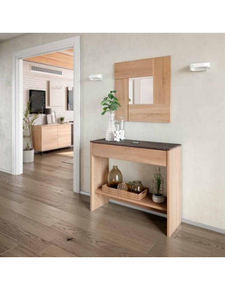 Recibidor Consola 1 Cajón con Espejo