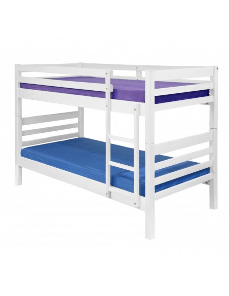 Litera de Madera de Pino Lacada en Blanco 2 Camas
