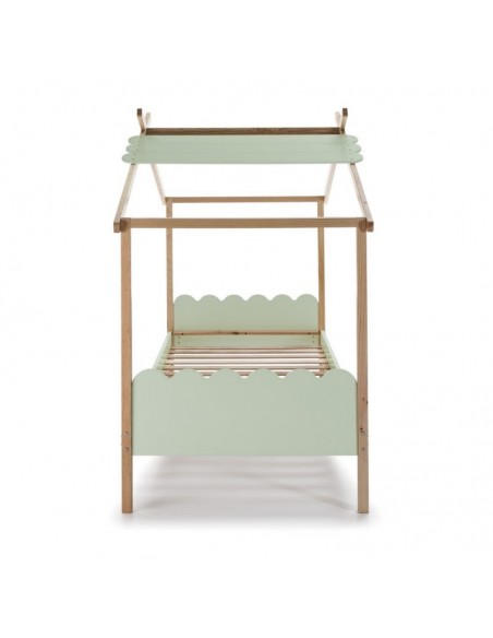 Cama Cabaña de Madera de Pino DM Lacado Verde Roca