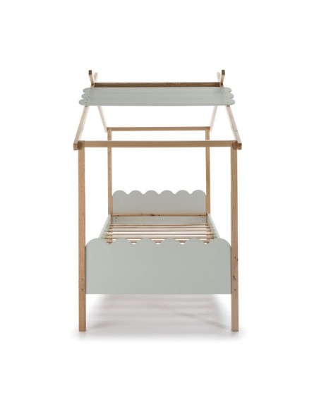 Cama Cabaña de Madera de Pino DM Lacado Gris Claro