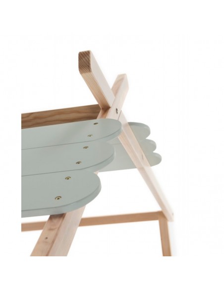 Cama Cabaña de Madera de Pino DM Lacado Gris Claro