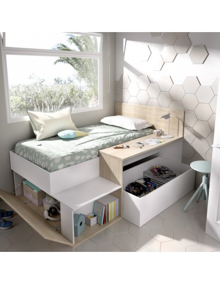 Cama Compacta + Escritorio modelo Checa