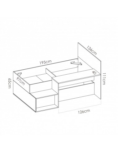 Cama Compacta + Escritorio modelo Checa Cama Compacta + Escritorio modelo Checa