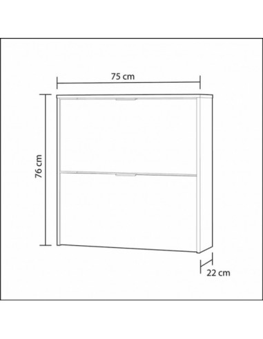 Zapatero 2 Puertas Abatibles Blanco