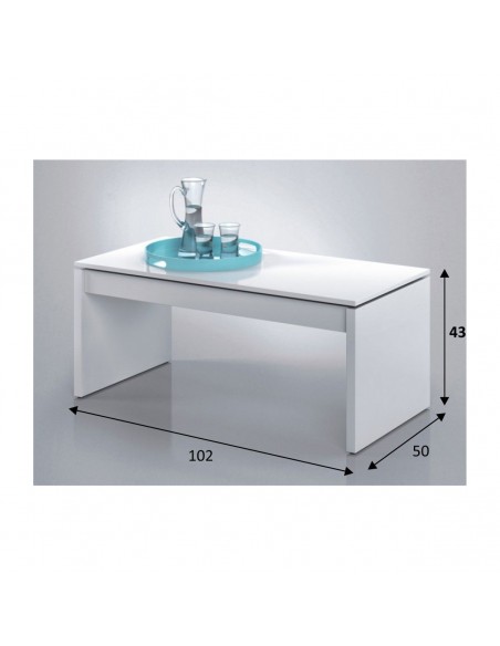 Mesa Centro Elevable Blanco Modelo Nor