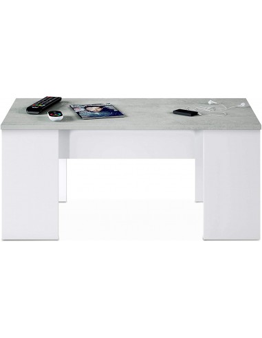 Mesa de Centro Elevable Blanco y Gris