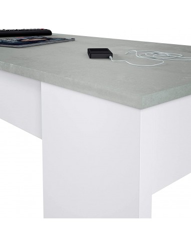 Mesa de Centro Elevable Blanco y Gris