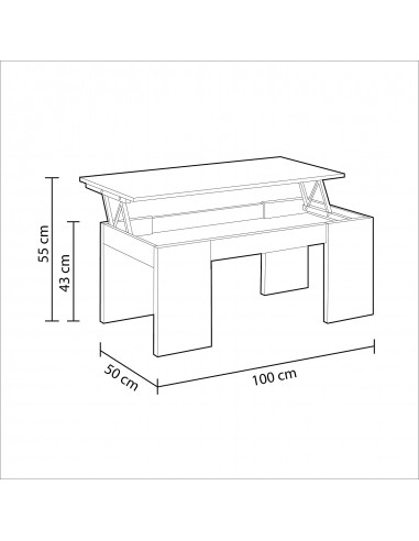 FLOW Mesa Centro Elevable Blanco...