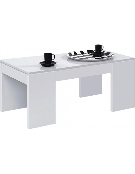 FLOW Mesa Centro Elevable Blanco Modelo Forbes