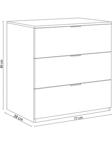 Cómoda 3 Cajones Color Blanco