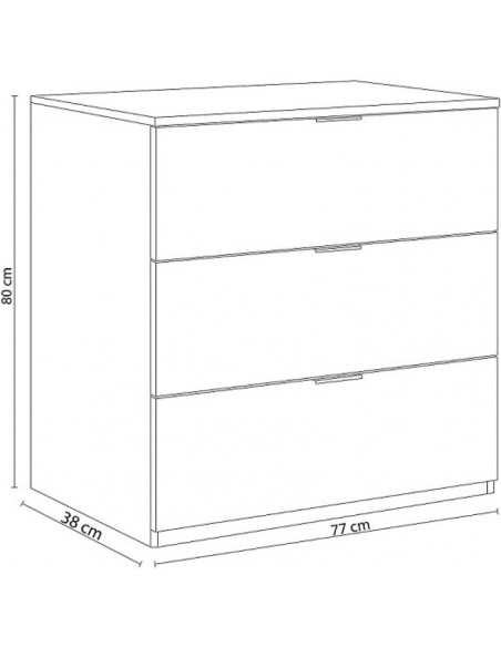 Cómoda 3 Cajones Color Blanco