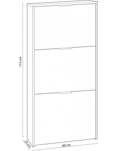Zapatero 3 Puertas Abatibles Blanco
