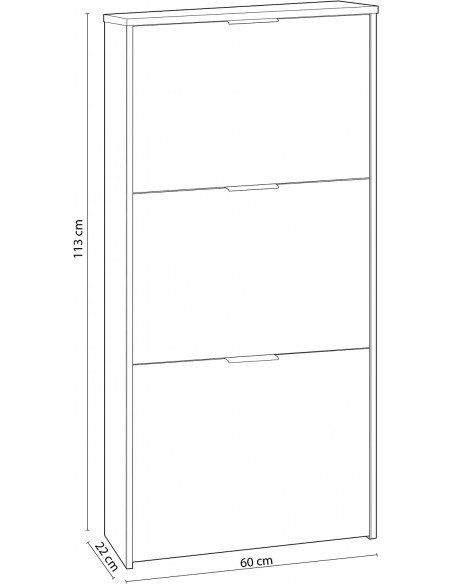 Zapatero 3 Puertas Abatibles Blanco