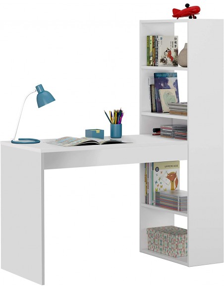 Escritorio y Estantería Reversible Blanco