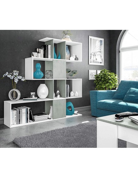 Estantería Moderna Gris y Blanco