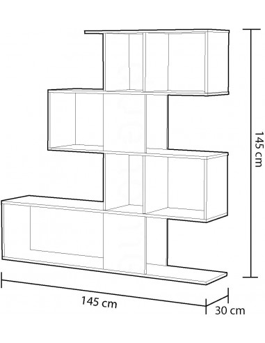 Estantería Moderna Gris y Blanco