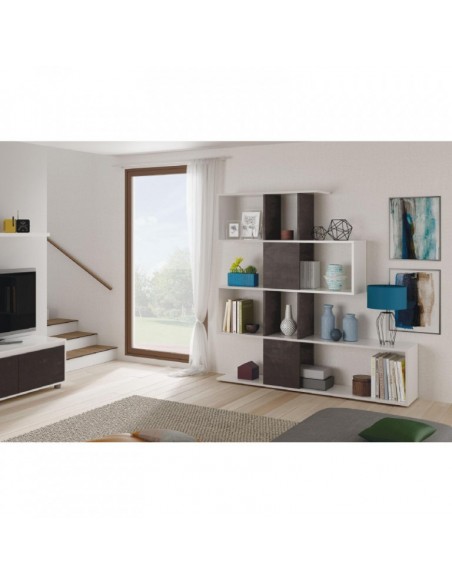 Estantería Moderna Wengue y Blanco