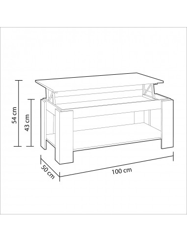 Mesa Centro Elevable Modelo Forbes