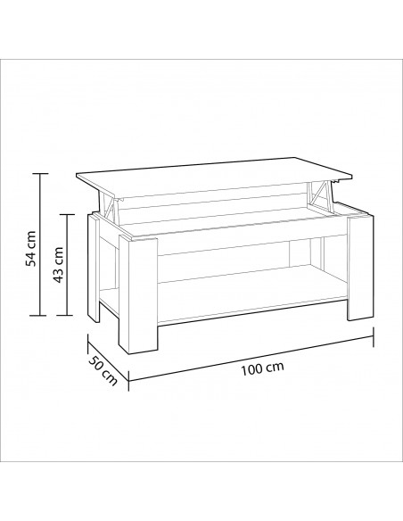 Mesa Centro Elevable Modelo Forbes