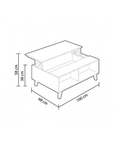 Mesa de Centro Elevable Blanco Cambrian