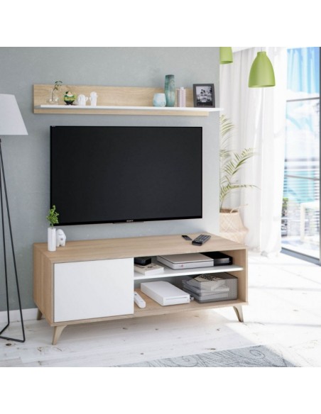Mueble TV de 1 Puerta + Estante Superior