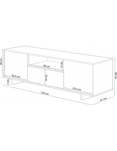 Mueble TV con 3 Puertas Blanco