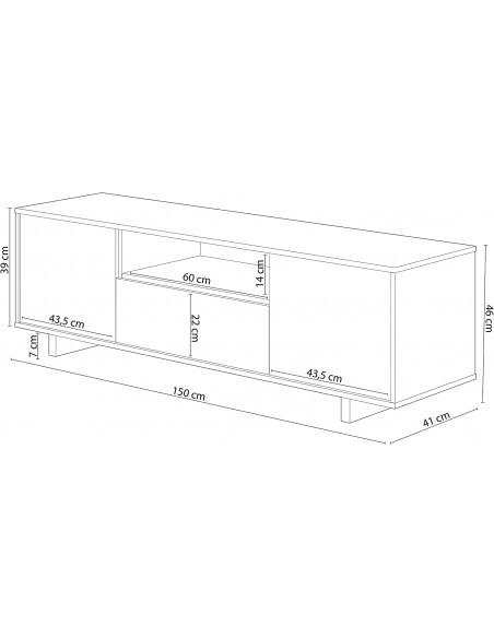 Mueble TV con 3 Puertas Blanco