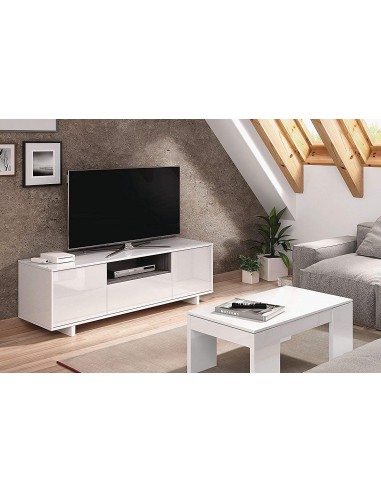 Mueble TV con 3 Puertas Blanco