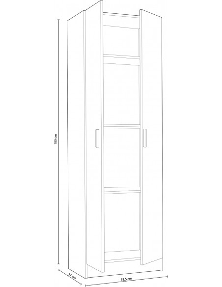 Armario 2 Puertas y 4 Estantes blanco