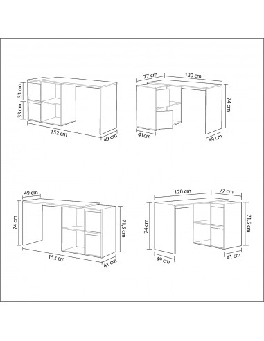 Mesa Escritorio Multiposición blanco